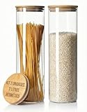 Pote de Vidro com Tampa de Bambu/Pote Hermético Bambu - kit 2 unidades - 2000ml / 2 Litros