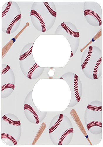 Plat interrupteur baseballs et bats motif cache imperfections