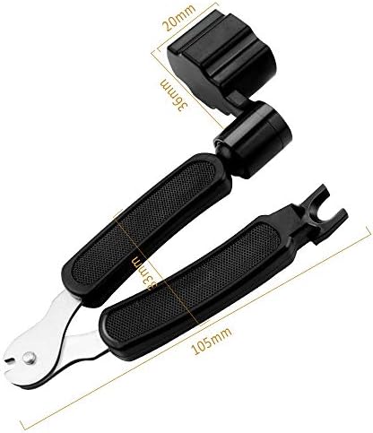 2 PCS Guitar String Winder, Guitar String Winder Cutter and Bridge Pin Puller 3 in 1 Guitar Repair Tool Guitar Maintenance Tool, Black