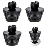 3 Stück Universal Silikon Waschbeckenstöpsel Abfluss Stöpsel Waschbecken BadewannenstöPsel für handelsüblichen Waschbecken im Bad Badezimmer Küche Home (Schwarz )