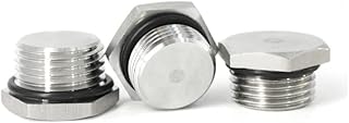 Aurorad 1pc NPT BSPT Metric Male Thread 304 Stainless Steel Hex End Cap Outer Hexagon Solid Plug With Black O-ring Oil Water Pipe Fitting (Size : M32x1.5)