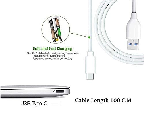 Image of 15W Travel Adapter USB Type with Type C Cable Fast Charger Compatible for Samsung M52 /F41 / /M10S /M20 /M21 /M21S /M30 /M32 5G /M40