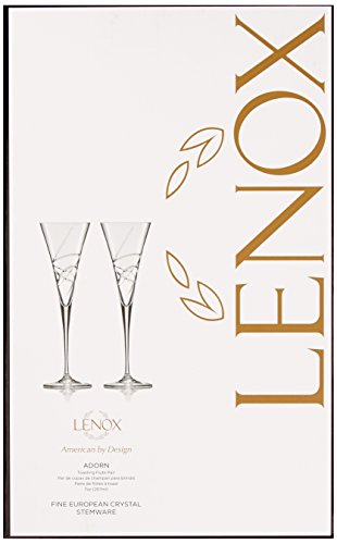 Lenox Adorn Crystal 2-Piece Toasting Flute Set, 2 Count (Pack Of 1), Clear #TOP1
