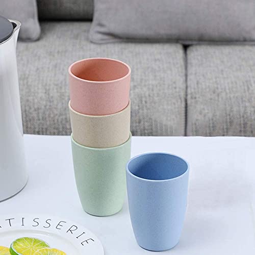 4Pcs Unbreakable Reusable Drinking Cup, Multicolor Wheat Straw Water Glasses, Tumbler Set Cup For Bathroom Drinking Adult Kids Cups Dishwasher Safe #TOP2