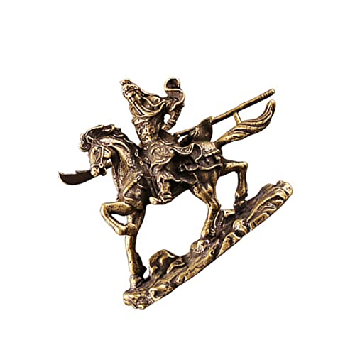 Statue de cheval Guan en laiton décoration Feng Shui pour maison et bureau