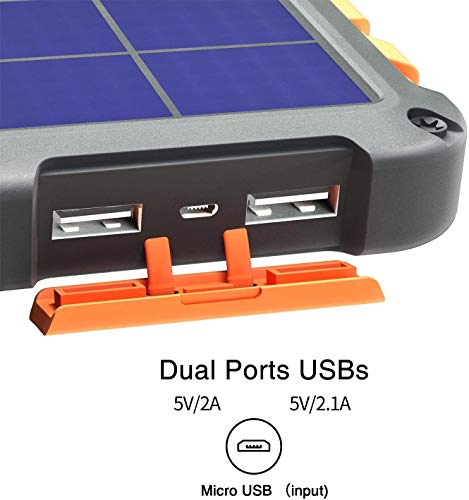 Solar Charger, Ryoko Portable Solar Phone Charger, 20000mAh Solar Power Bank External Battery Backup for Outdoor Camping Gear Equipment Survival Kit, Compatible for Phone, IPX4 Waterproof