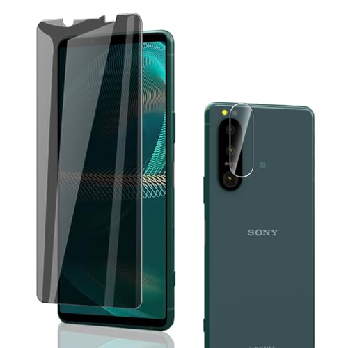 Phlleyaa Verre Trempé Anti-Espion Pour Xperia 5 III, Film Anti-Espion 1 Pièces + Caméra Arrière Protecteur 1 Pièces, 9H Dureté, Anti-Rayures, sans Bulles Pour Xperia 5 III Protection Décran