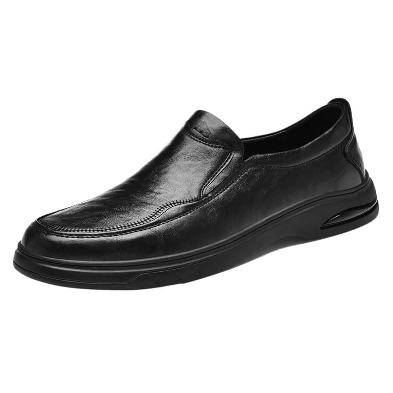Men's Slip-On Oxford Dress Shoes, Lightweight Comfortable Leather Wedding & Prom Shoes, Round Toe Formal Fashion Shoes for Men