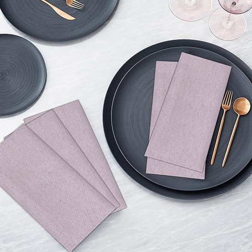 Ruvanti Cloth Napkins Set of 12, 18x18 Reusable Napkins Cloth Washable, Soft & Durable Table Napkin, Poly Cotton Fabric Dinner Napkins for Parties, Christmas, Thanksgiving, Weddings - Mauve by RUVANTI - Used condition - Image 3