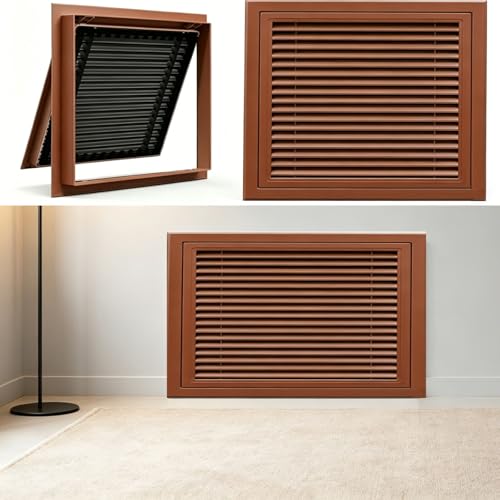 Heavy Duty Aluminum Vent Cover, Return Air Grille with Hinged Filter Door, Rust-Proof Louvered HVAC Register for Wall Ceiling Installation(Red,12x16in)