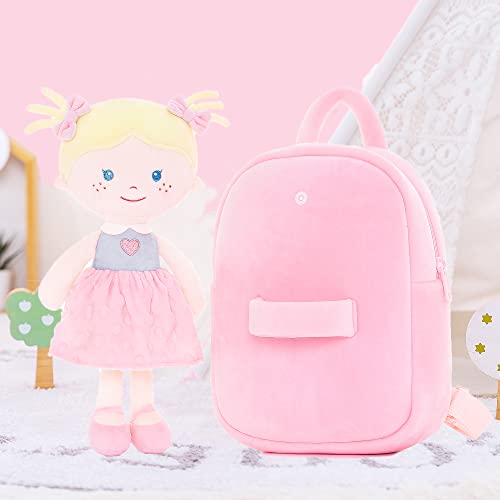 Onetoo Toddler Backpack Kids Backpacks With Soft Light Baby Dolls In Pink Polka Dots Dress 9.5" #TOP3