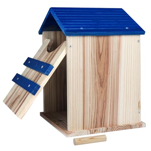 Screech Owl House, Large Handmade Wooden Owl Boxes for Outside with Mounting Screws, 10\" x 10\" x 14\" Easy Assembly Required Nesting Box for Outdoors, Cozy House for Lovely Birds - Thumbnail 7