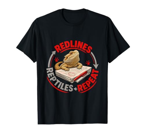 Bearded Dragon Redlines Legal Humor T-Shirt