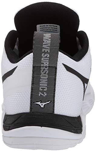Mizuno Womens Wave Supersonic 2 Volleyball Shoe, White/Black, 8.5 Us #TOP2