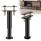 Pieds de lit réglables en hauteur : la structure de support des pieds de lit se caractérise par une installation simple et rapide. La hauteur peut être facilement ajustée en tournant la base de la pièce de rechange du pied de lit (plage de réglage : 18 à 32 cm). Ensuite, la pièce de rechange peut être fixée au trou du cadre de lit ou au plateau de lit avec les vis de fixation.