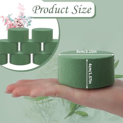 CTYUEYUN 8 Stück Steckschaum Runde,Steckschwamm für Frische und Künstliche Blumen,Nasssteckschaum Set 8 X 4 cm,Trockensteckschaum,Floristenschaumstoffzubehör für Hochzeitsgangblumen-Partydekoration