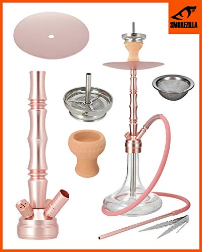Smokezilla® MINYA Basic Shisha Set Rosegold - Schlauch + Anschluss & Mundstück - Inklusive Shisha Zubehör Mit… – Bild 7
