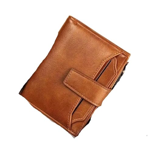 Men's Wallet Leather Short Multi-card PU Leather Pop Gift Box Gift(Brown)