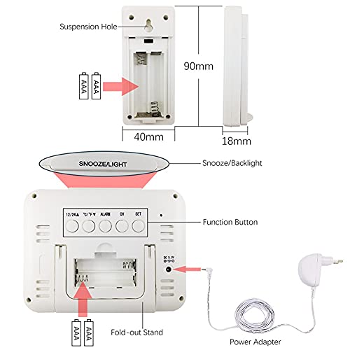Stazione Meteorologica Con Sensori Wireless Monitor cyfrowy w kolorze, barometr do wewnętrznych i esterni, temperatury/umidità/barometro/previsioni/sveglia, do domu, camera da letto, giardino