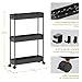 SPACELEAD Slim Storage Cart 3 Tier,Bathroom Organizer Rolling Utility,Mobile Shelving Unit Slide Out for Office, Kitchen, Laundry Room & Narrow Places,Black