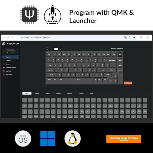 Image of Keychron Q1 Max QMK /VIA Custom Wireless Mechanical Keyboard Barebone Version, RGB Backlit Hot Swappable Full Metal 2.4GHz /Bluetooth /Type-C Gaming Keyboard with