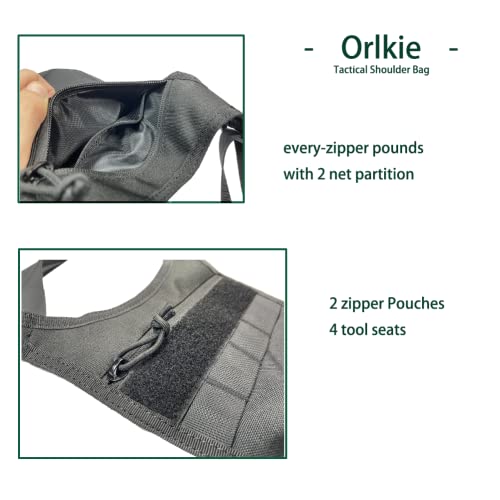 Orlkie Canvas Pouch.tactical Shoulder Bag.underarm Bag.men Hidden Waist. Outdoor Travel Wallet Phone Key Anti Theft Bag. Adjustable Waist Hunting Maintenance Tools Organizer（Black） #TOP3