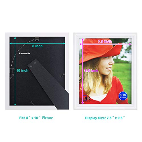 Rpjc 5X7 Inch Picture Frames Made Of Solid Wood High Definition Glass For Table Top Display And Wall Mounting Photo Frame Line Edge (White, 8X10 In) #TOP2
