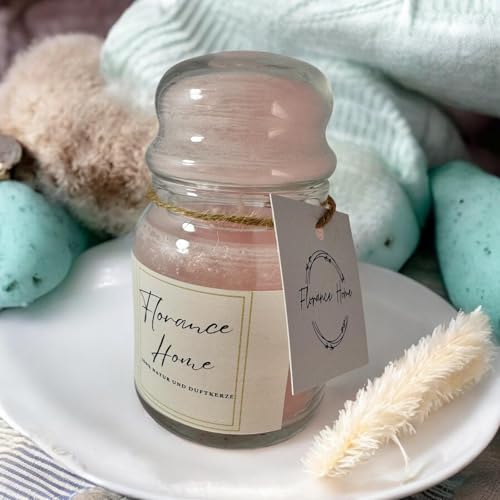 Florance Home - Vela aromática en tarro grande, duración de hasta 150 horas, con tapa de vela (vainilla)