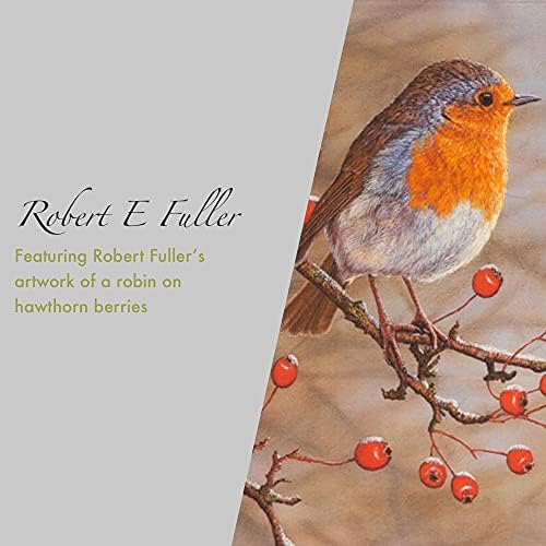 Robert E Fuller's Robin Luxury Domed Glass Paperweight, Stationery, Glass Animal Ornament, Robin Gift, Christmas, Wildlife, Bird Watcher Gifts (GLASS PAPERWEIGHT | ROBIN)