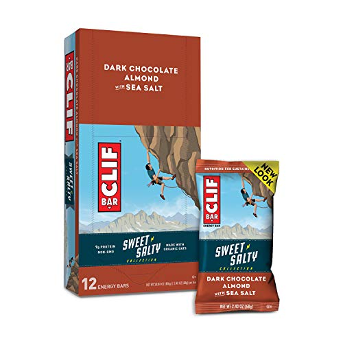 Clif Bar Sweet & Salty Energy Bars with Sea Salt (2.4 Protein Bars, 12 Count) (Packaging May Vary) Dark Chocolate Almond, 28.8 Ounce