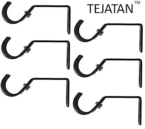 Tejatan Curtain Bracket (Set Of 6, Black) #TOP3