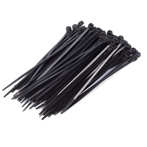 PARENCE. - Set of 100 Plastic Cable Ties - 100 Pieces, Serflex, Flanges, Rislan - 100x2.5mm, Black