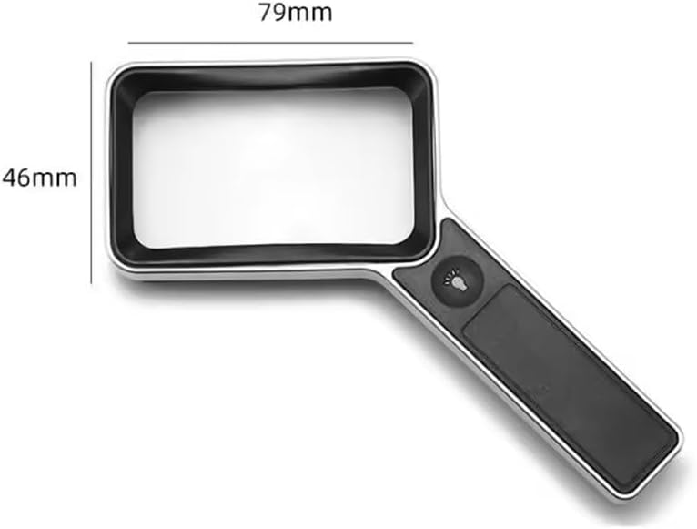3X Magnifying Glass LED Light Handheld Rechargeable Adjustable Brightness Reading Books