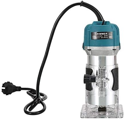 TAUFAOD Palm Router Electric Hand Trimmer Wood Router Collets Woodworking Tool Laminate Trimmer 110V 800W (800W Blue)