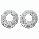 Spelonify Stahlverstärkte Rasentrimmerschnur, 2,4–3,5 mm x 15 m, robuste Schnur, für Gartenmäher, 2 Packungen Spule (3,3 mm)
