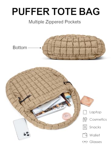Bolso tote acolchado ligero para mujer miniatura 6