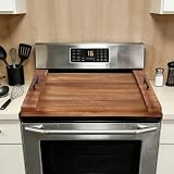 Noodle Board Stove Cover with Handles, 30 X 22 X 2.1" Wooden Stove Top Cover, Multifunctional Stove Cover for Electric&Gas Stove Top