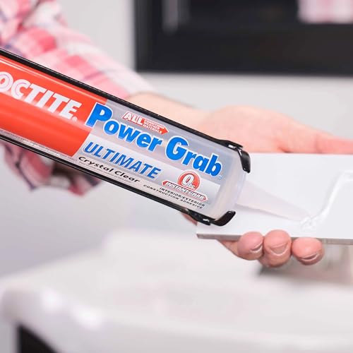 Loctite Power Grab Ultimate Crystal Clear Construction Adhesive, 9 fl oz Cartridge, 1 Pack - Versatile Construction Glue for Cement, Tile, Wall & More by Loctite - Image 6