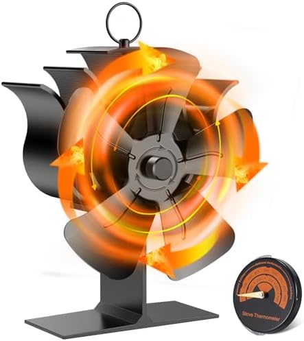Wood Stove Fan 4 Blades Silent Operation Wood/Log Burner/Fireplace ...