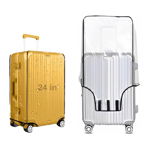Image of JD FRESH 24 inch Trolley Bag Cover /Suitcase Bag Cover /Waterproof Dustproof Luggage Covers /Zippered Clear PVC Suitcase Covers Protectors (Set of 1)