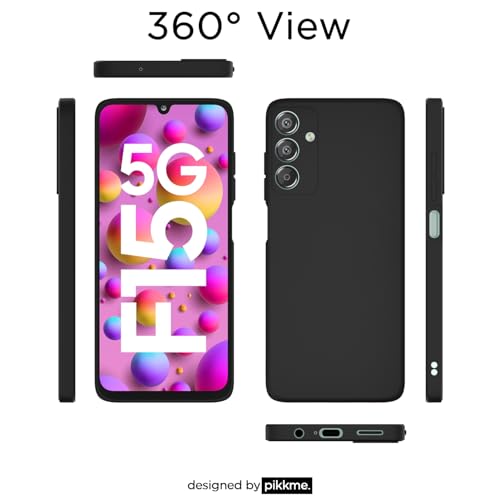 Image of Outlouders Back Cover for Samsung Galaxy F15 5G / M15 5G / M15 Prime 5G | Camera Protection | Durable Soft Matte Silicone Bumper Case (Black)