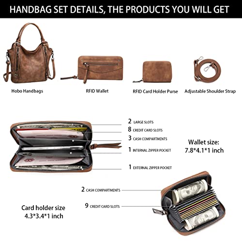 Image of lapsting Hobo Bags for Women Handbags Purse Ladies Boho Shoulder Bag Crossbody Purses Faux Leather
