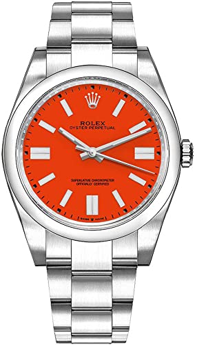 Rolex Oyster Perpetual 41 Automatic Coral Red Dial Men's Watch