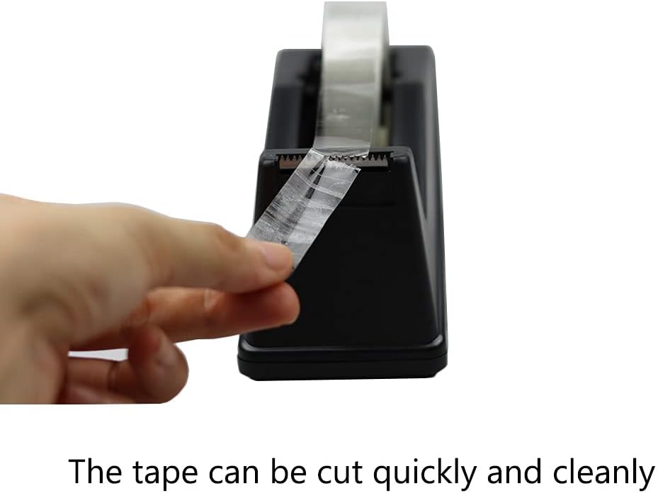 DBKMPZ Classic Desktop Tape Dispenser, 1 in Core, Non-Skid Base - with 1 Premium Rolls Invisible Clear Tape, Perfect for Office, Home, School (Black) : Office Products