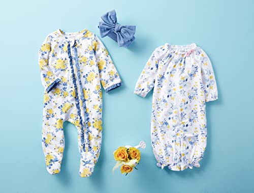 Mud Pie Baby Girls' Floral Sleeper And Headband, Yellow, 0-3 Months #TOP2