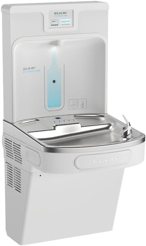 ELKAY LZS8WSAP-PF Enhanced Filtered Bottle Filling Station & Single ADA Cooler Refrigerated Arctic White PFOA/PFOS Reduction Drop Down Wrapper
