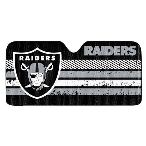 Image of Fanmats NFL Windshield Sun Auto Shade, Sun Shield Sun Visor Accordion tri-fold for Storage 59 inch x 29.5 inch, Colorful Team Design