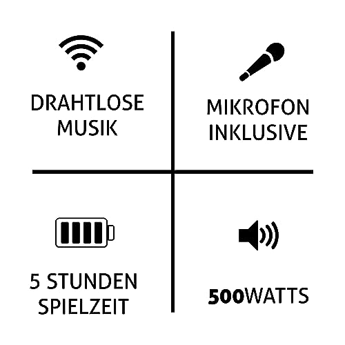 N-Gear N-Gear LGP-5150 Black Tragbarer Bluetooth Partylautsprecher mit 200 W Ausgangsleistung, 87 dB Empfindlichkeit, Akku 7,4 V / 3000 mAh, TWS Stereo, LED Beleuchtung, USB microSD AUX - Zusatzansicht 10 | Badezimmer-Lautsprecher