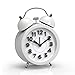 PiLife 3" Mini Non-ticking Vintage Classic  Analog Alarm Clock with Backlight , Battery Operated Travel Clock, Loud Twin Bell Alarm Clock for Kids(White)