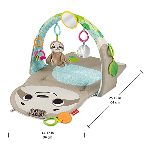 Fisher-Price Ready To Hang Sensory Sloth Gym, Infant Activity Mat With Toys For Tummy Time And Play #TOP6